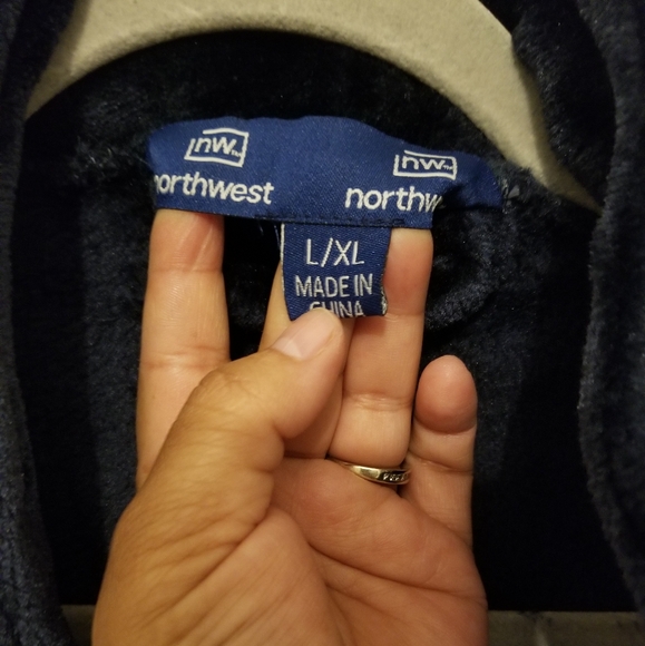 Northwest Unisex Silk Touch Bath Robe Color Navi Size L/LX - Picture 5 of 6